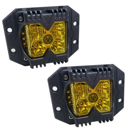 RACE SPORT 40-Watt LED Auxiliary Flush Mount Light with Amber Side Strobe PR RS02FMA